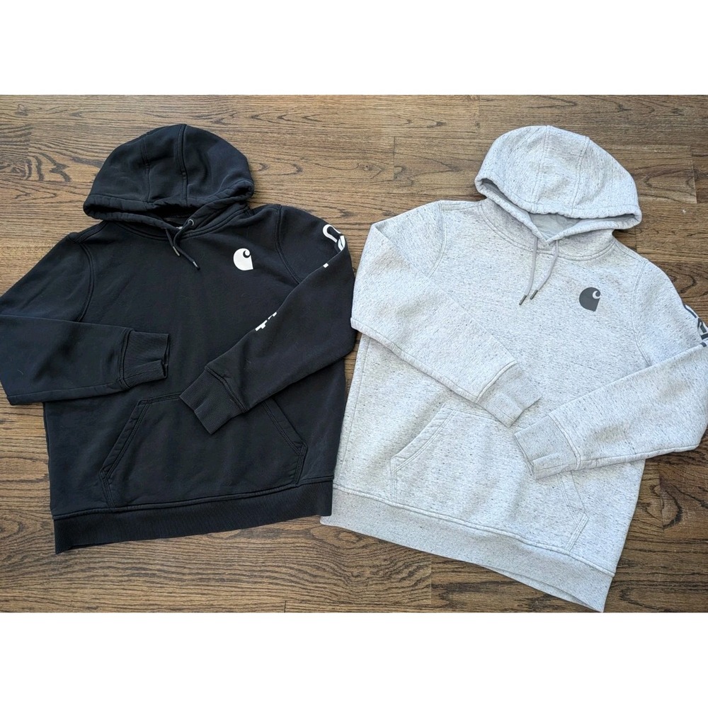 Carhartt Relaxed Fit Womens Heavy Cotton Hoodie Pullover Sz L 12-14 Lot Of 2
